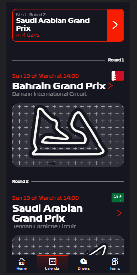 Calendario de carreras