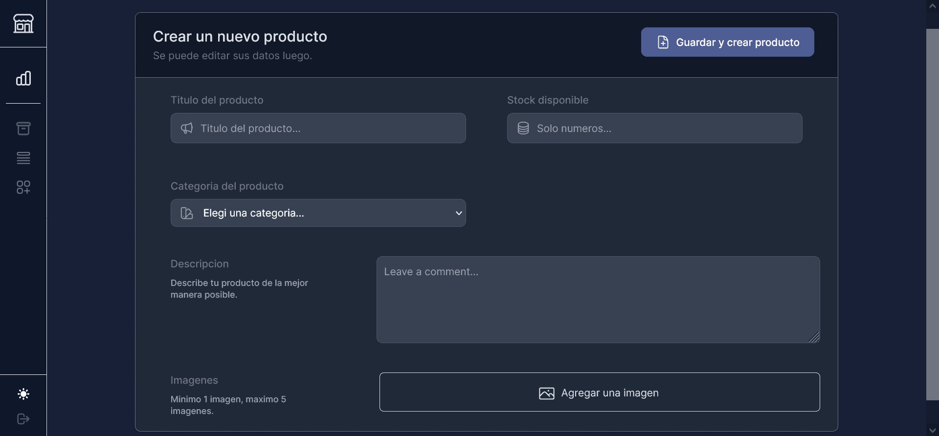 Panel de administración