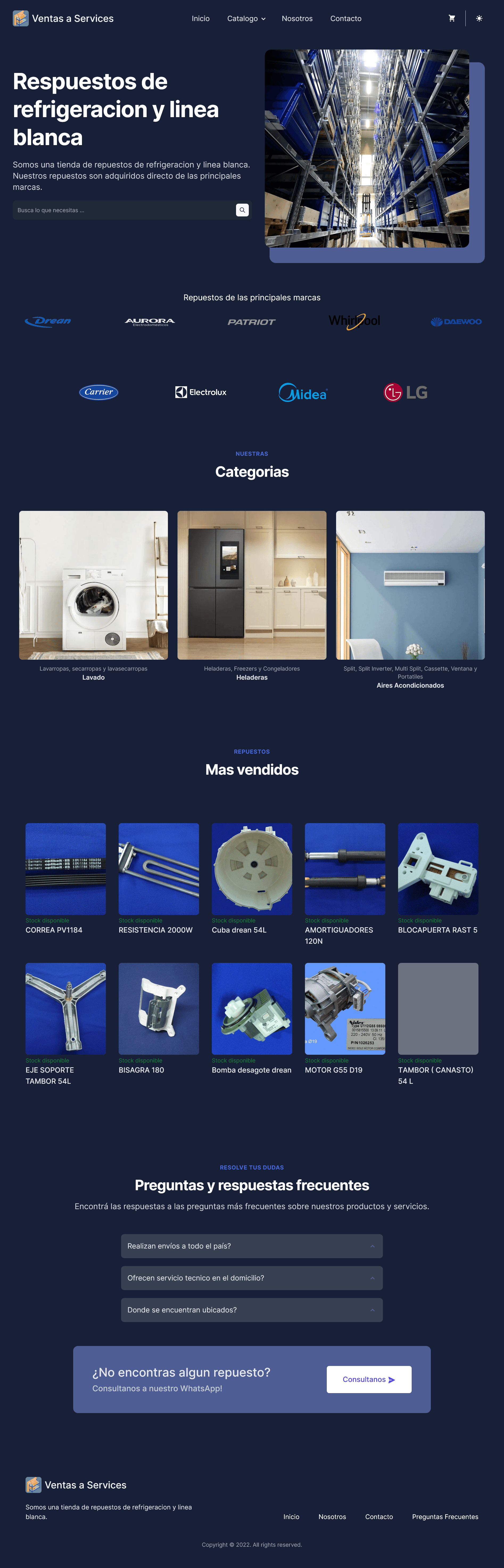 Catálogo de productos